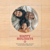 Prettige feestdagen Scandinavische gepersonaliseer Acryl Uitnodigingen (Voorkant)