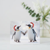 Prettige feestdagen Schattige Kerst met Pinguïns (Staand voorkant)
