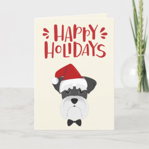 Prettige Feestdagen - Schattige Schnauzer Kerstmis Kaart
