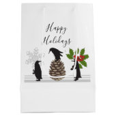 Prettige feestdagen Schattigee grappige kerstpingu Medium Cadeauzakje (Achterkant)