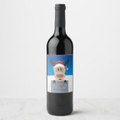 Prettige feestdagen Schattigee rendierwijnetikette Wijn Etiket (Voorkant)