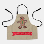 prettige feestdagen schort gemberkoekje (Voorkant)