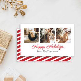 prettige feestdagen script - Triple Photo Card Notitiekaartje