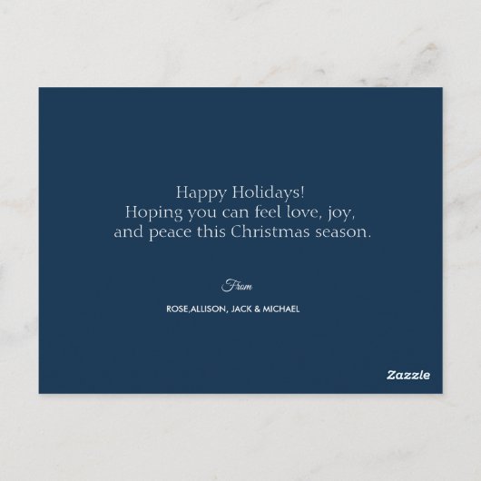 prettige feestdagen scriptbedekking kerstkaart briefkaart (Achterkant)