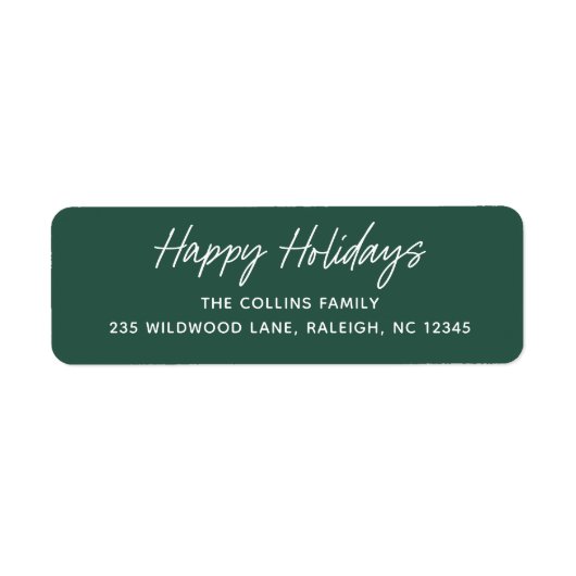 Prettige feestdagen Scriptbelettering Etiket (Voorkant)