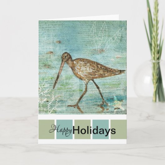 prettige feestdagen Shore Bird Art Kaart (Voorkant)