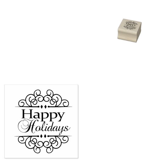 prettige feestdagen sierstempel rubberstempel (Gestempeld)