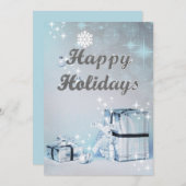 prettige feestdagen Silver Glitter-kerstfotokaart (Voorkant / Achterkant)