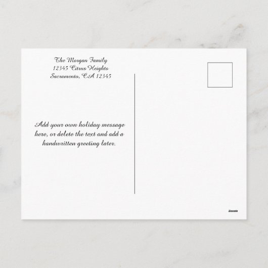 prettige feestdagen Silver Glittery Faux Folie (Achterkant)