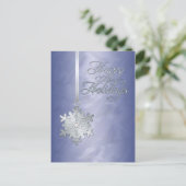 Prettige feestdagen Silver Snowflake Blue Folie (Staand voorkant)