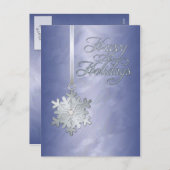 Prettige feestdagen Silver Snowflake Blue Folie (Voorkant / Achterkant)