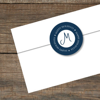 Prettige feestdagen Simplistische sneeuwvlokken Ronde Sticker