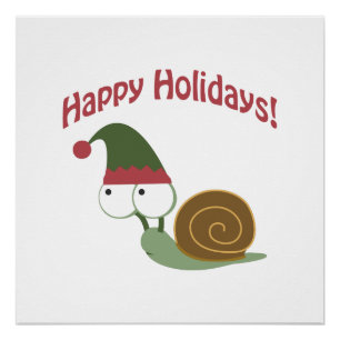 prettige feestdagen! Snail Elf Perfect Poster