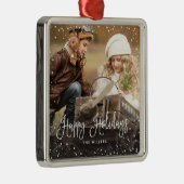 prettige feestdagen Sneeuwfoto Ornament (Rechts)