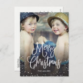 prettige feestdagen Sneeuwkerstfoto (Voorkant / Achterkant)