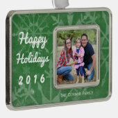 prettige feestdagen Snowflake Photo Keepomwille Verzilverd Kader Ornament (Rechts)