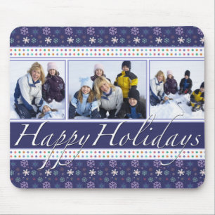 prettige feestdagen Snowflakes Fotosjabloon Muismat