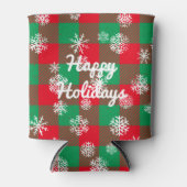 prettige feestdagen Snowflakes kerstbuffel Blikjeskoeler (Voorkant)