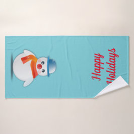 prettige feestdagen Snowman Bad Handdoek