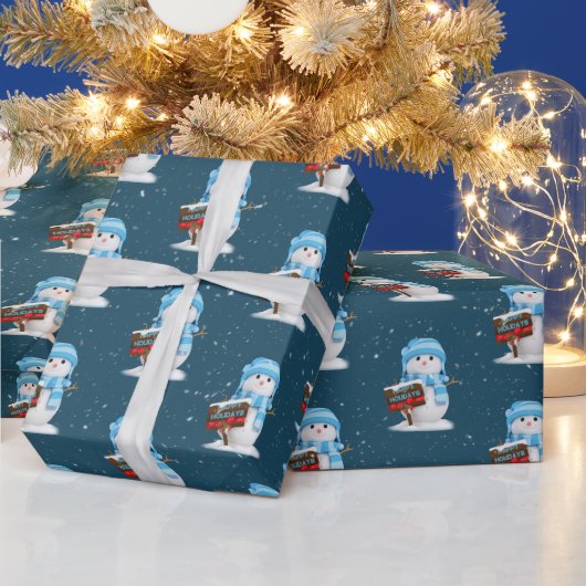 prettige feestdagen Snowman Cadeaupapier (Feestdagen)