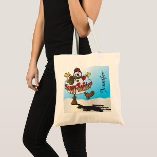 Prettige feestdagen €? Snowman DIY-naam Christ Tote Bag