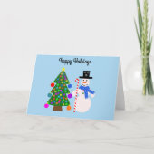 prettige feestdagen Snowman en kerstboom #4 Kaart (Voorkant)