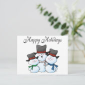 Prettige feestdagen Snowman familie (Staand voorkant)