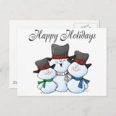 Prettige feestdagen Snowman familie (Voorkant / Achterkant)