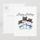 Prettige feestdagen Snowman familie (Voorkant / Achterkant)