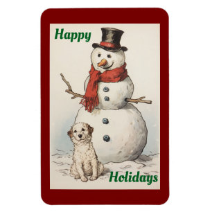 Prettige feestdagen Snowman flexibele fotomagneet Magneet