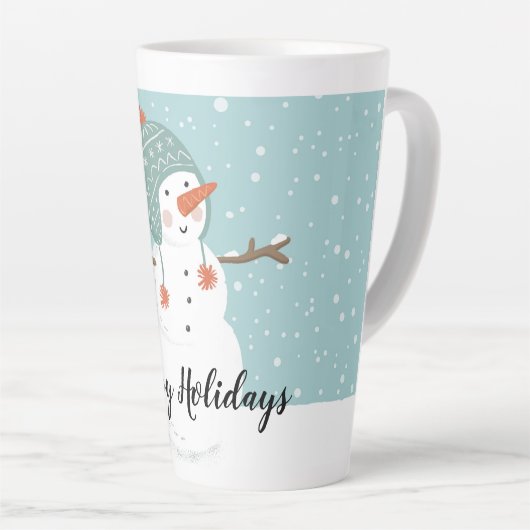 prettige feestdagen Snowman Latte Mok (Rechterhoek)