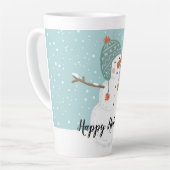 prettige feestdagen Snowman Latte Mok (Linkerhoek)
