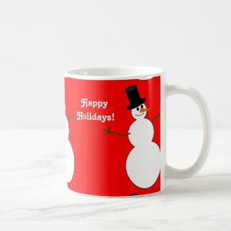 Prettige feestdagen Snowman Tiled Koffiemok