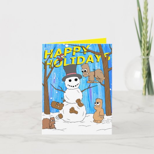 Prettige feestdagen Snowman Yeti Fun (Voorkant)