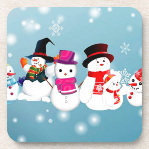 prettige feestdagen Snowmen Drankjes Onderzetter