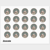prettige feestdagen Snowmen Ronde Sticker (Vel)