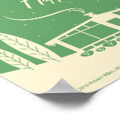 Prettige feestdagen Snowscene-Green Poster (Hoek)