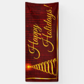 prettige feestdagen spandoek (Verticaal)