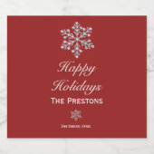 prettige feestdagen Sparkly Snowflake beer Label R Bier Etiket (Enkel label)