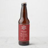 prettige feestdagen Sparkly Snowflake beer Label R Bier Etiket (Voorkant)
