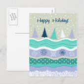 Prettige Feestdagen Sparren Sneeuwvlokken Scrapboo (Voorkant / Achterkant)