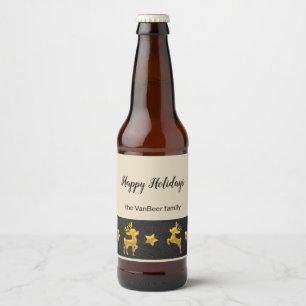 prettige feestdagen speciaal gepersonaliseerde gou bier etiket