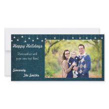 prettige feestdagen Star Lights Blue 8x4