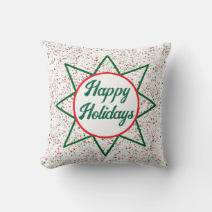 Prettige feestdagen / ster / groene rode spetter kussen