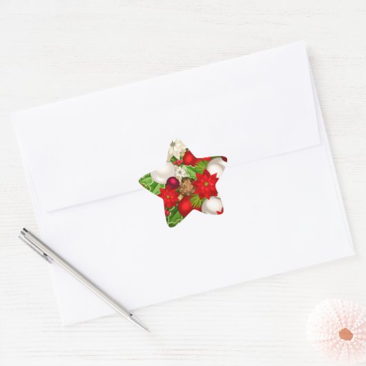 prettige feestdagen ster sticker (Envelop)