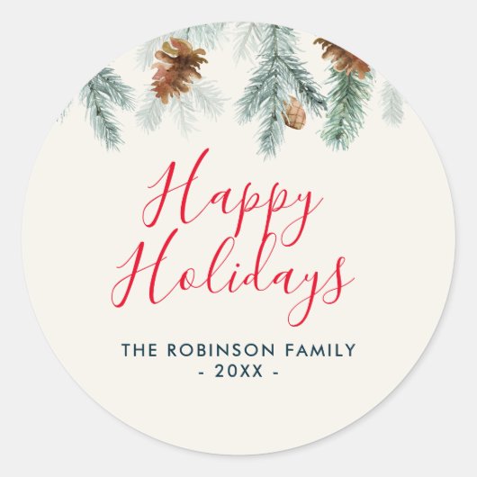 Prettige feestdagen sticker Floral christmas (Voorkant)