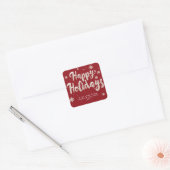Prettige feestdagen sticker Rode en witte sneeuwvl (Envelop)
