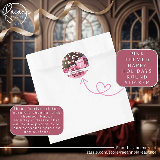 Prettige feestdagen Sticker Roze Thema