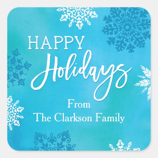 Prettige feestdagen Sticker Sneeuwvlokken (Voorkant)