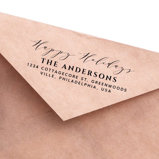 Prettige feestdagen Stijlvolle scriptkalligrafie Zelfinktende Stempel